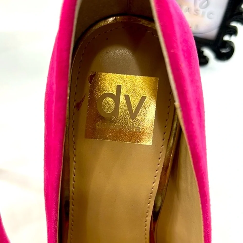 Dolce Vita Hot Pink Suede Platform Stiletto Shoes, Size 7.5